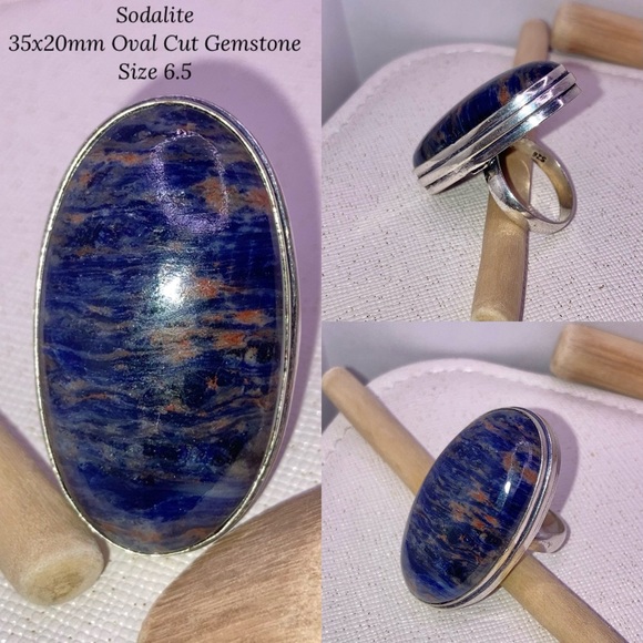 • Amazonite • Sodalite • Green Onyx • Handmade Ring Set - Picture 3 of 6